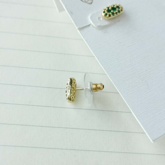 Grayson Gold Green Crystal Crystal Stud Earrings - Kendra Scott - Picture 2 of 3